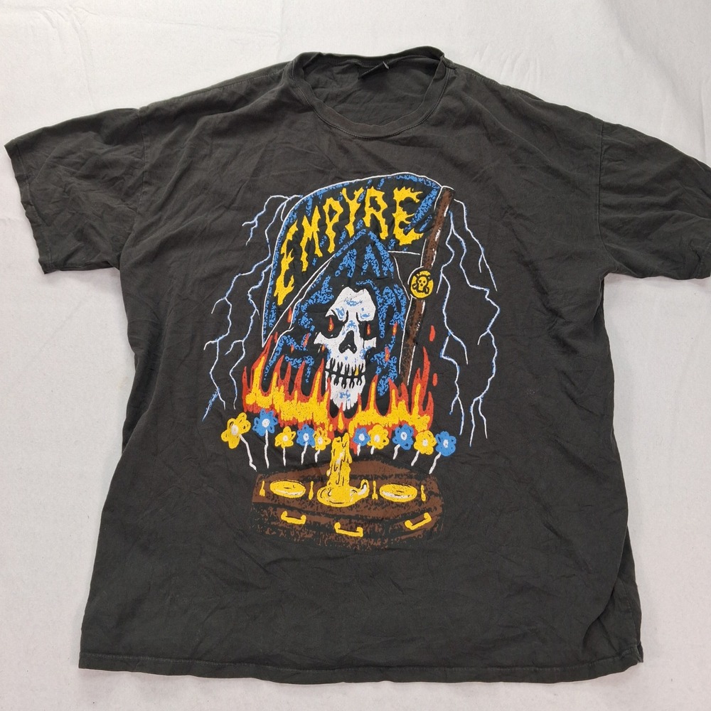 Empyre T-Shirt Mens Large Reaper Graphic Black Short Sleeve EUC